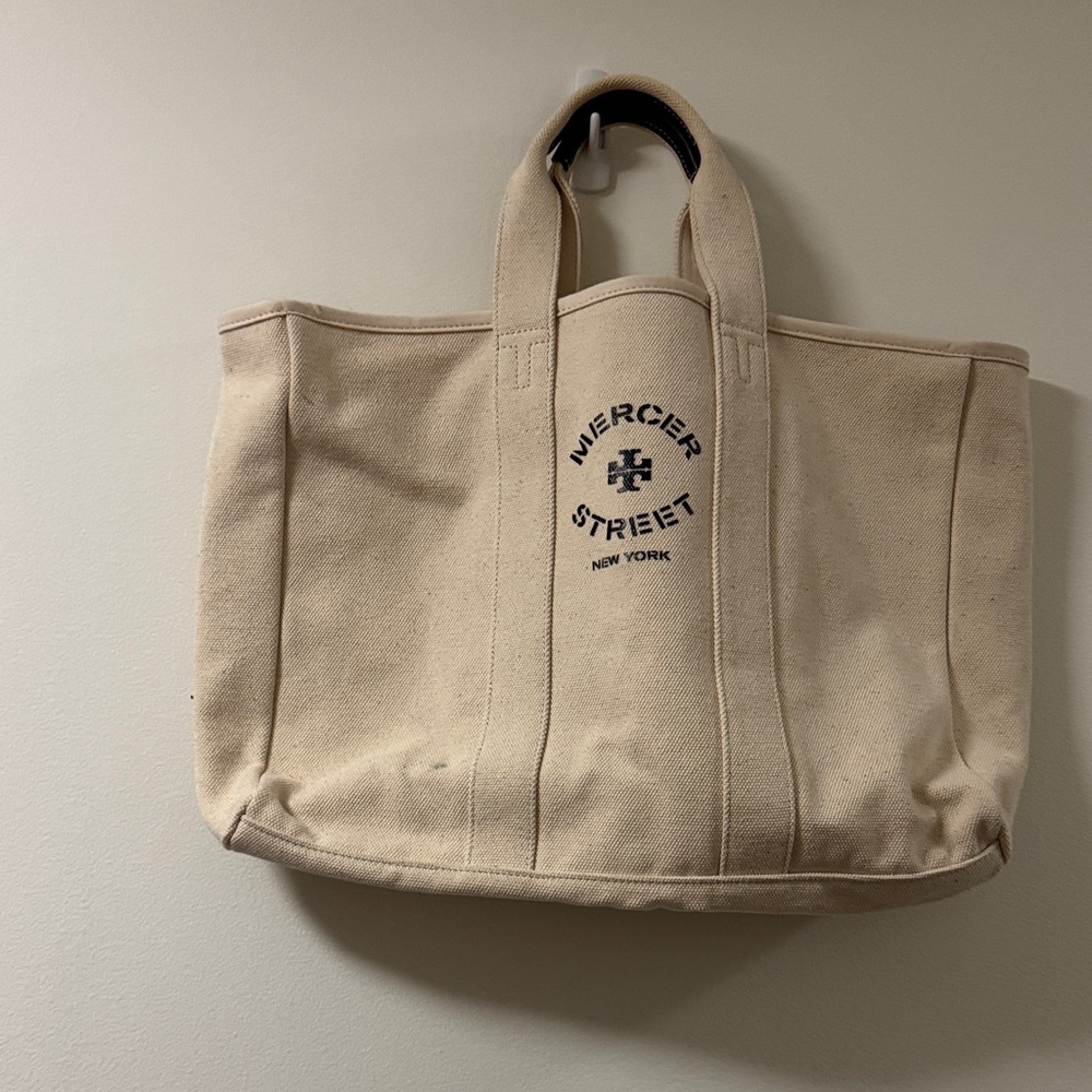 Tory Burch Beige Canvas Messenger Bag